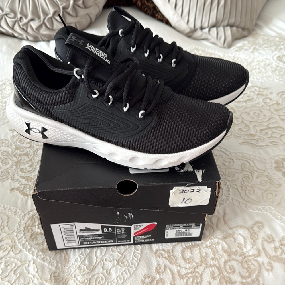 Under Armour Black and White Athletic Shoes